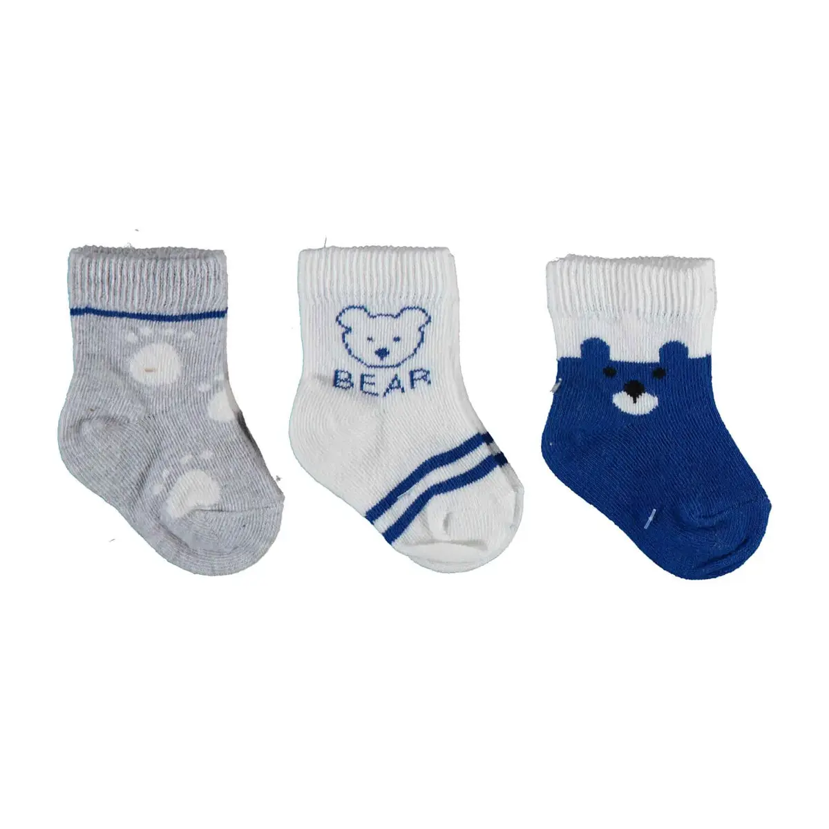 Bibaby Organik Çorap Soket 3lü Bear Saks Bibaby Organik Çorap Soket 3lü Bear Saks