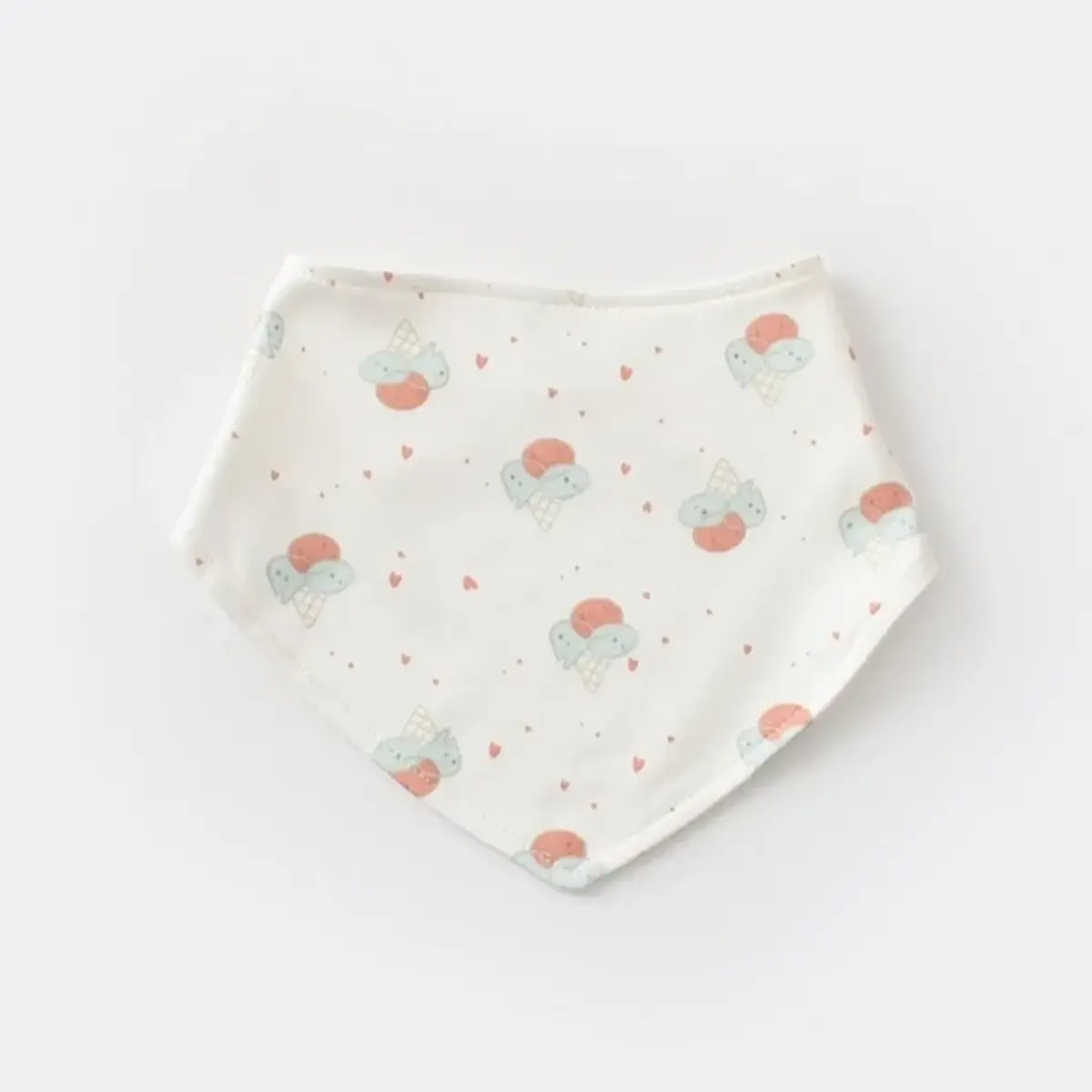 Bibaby Organik Fular Önlük 2li Pretty Ears Bunny Mint - Ekru