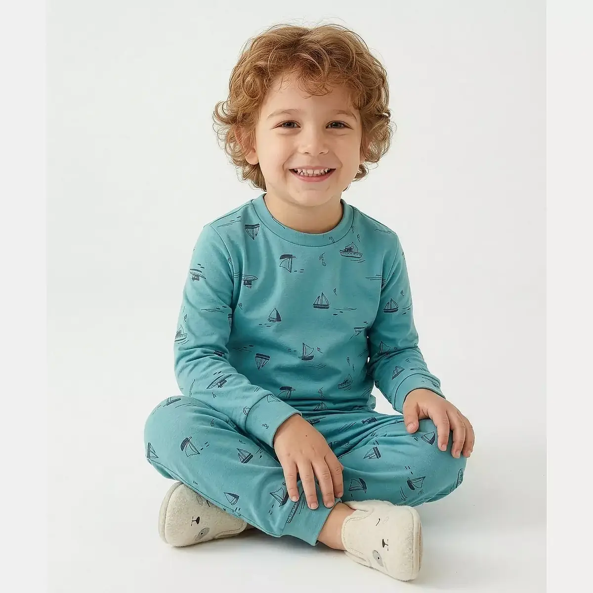 Ella Bonna Pijama Takımı Mavi Gemi
