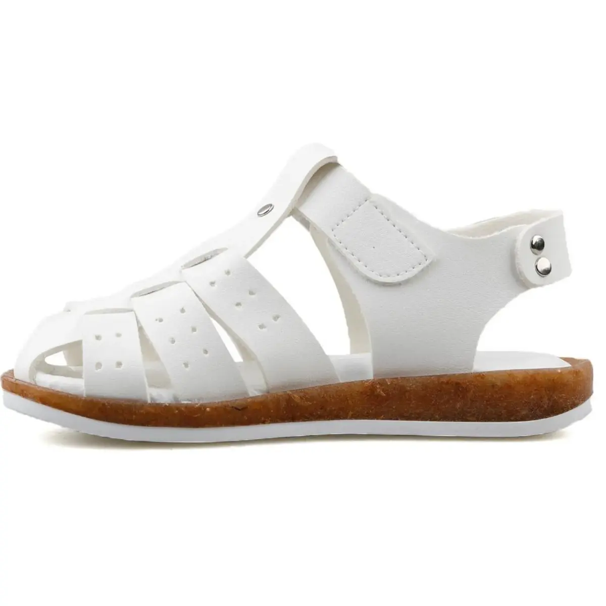 Benetton Patik Sandalet Suni Deri Beyaz