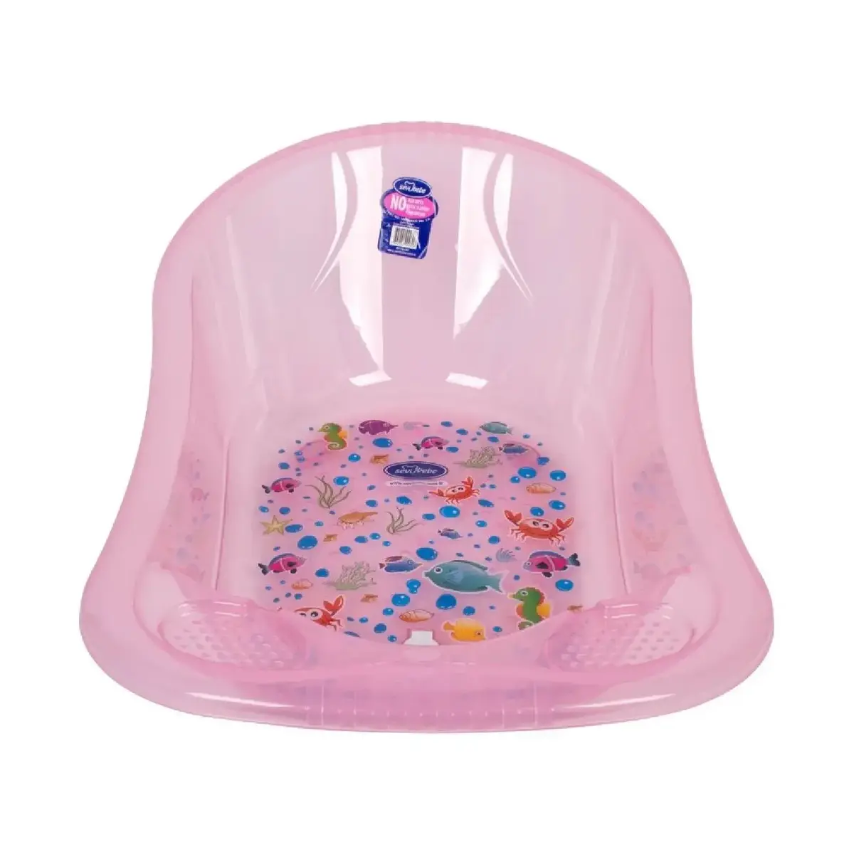 Sevi Bebe Giderli Bebek Banyo Küveti Desenli Şeffaf Pembe (Yeni)