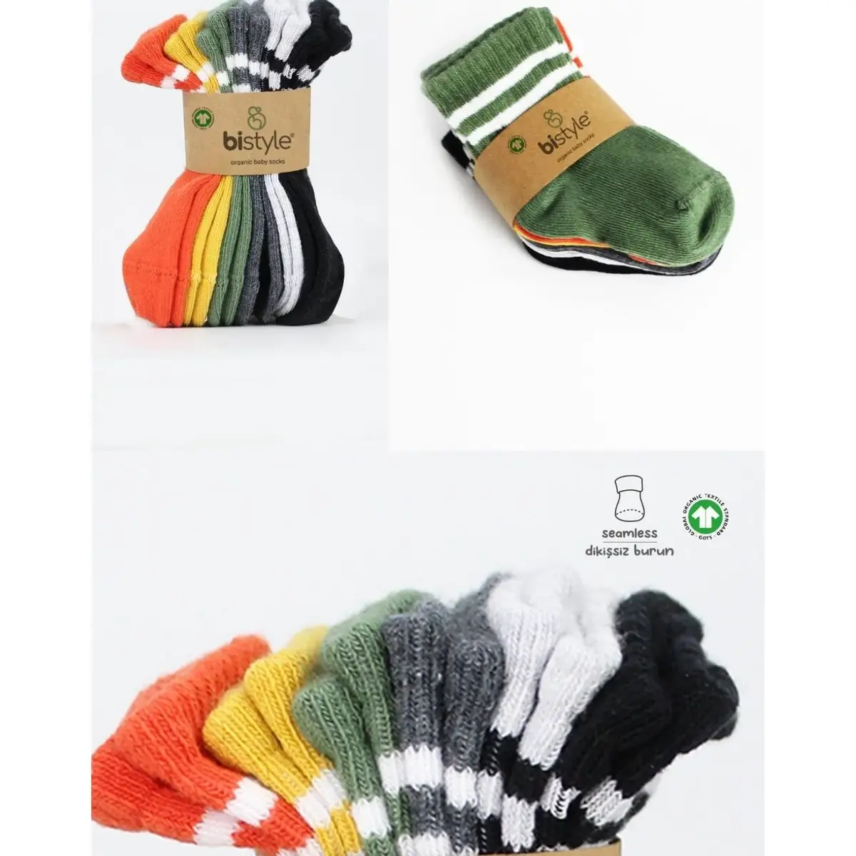 Bibaby Çorap Soket Bistyle 6lı Penye Çemberli Turuncu