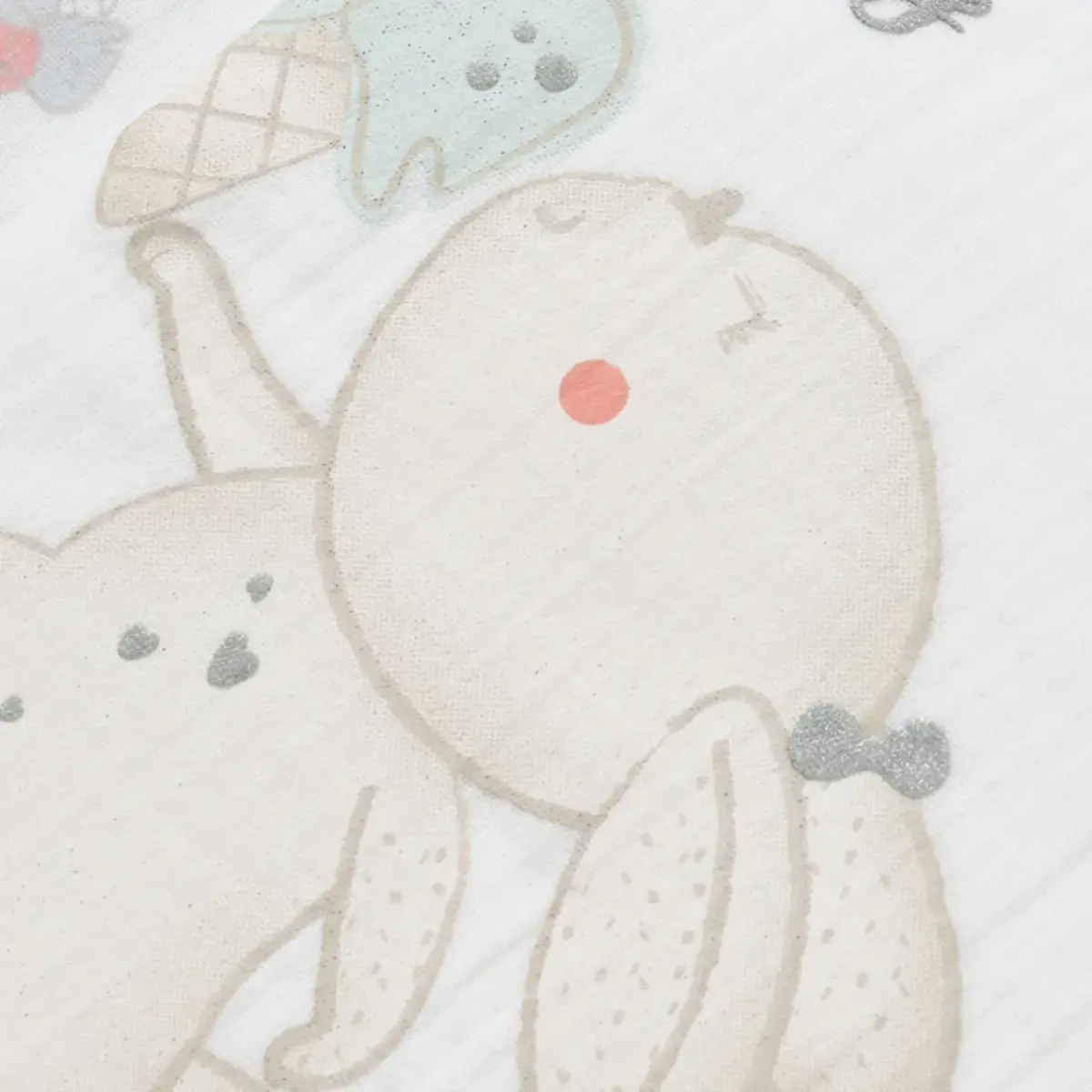 Bibaby Organik Müslin Battaniye Pretty Ears Bunny Ekru