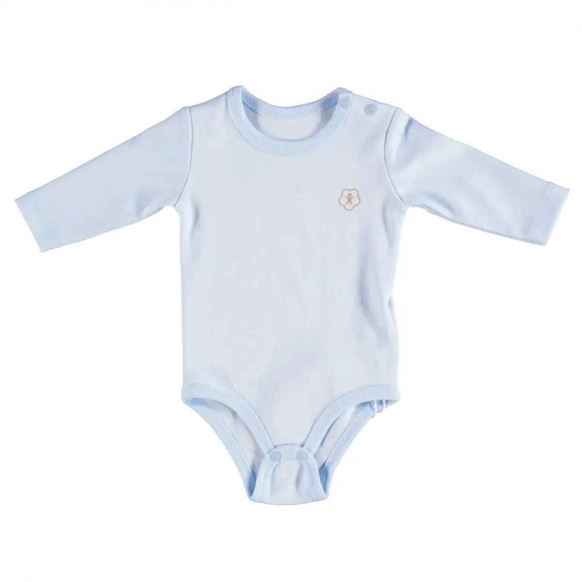 Bibaby Organik Body Uzun Kol Basic Mavi