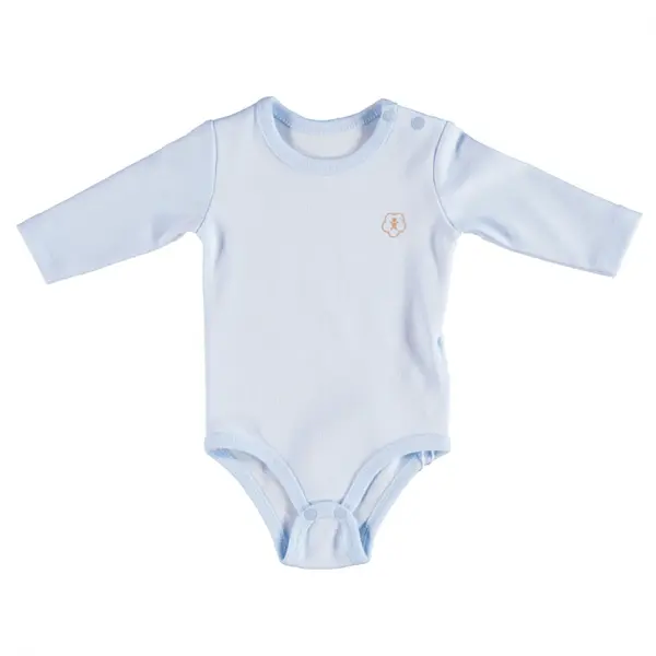 Bibaby Organik Body Uzun Kol Basic Mavi