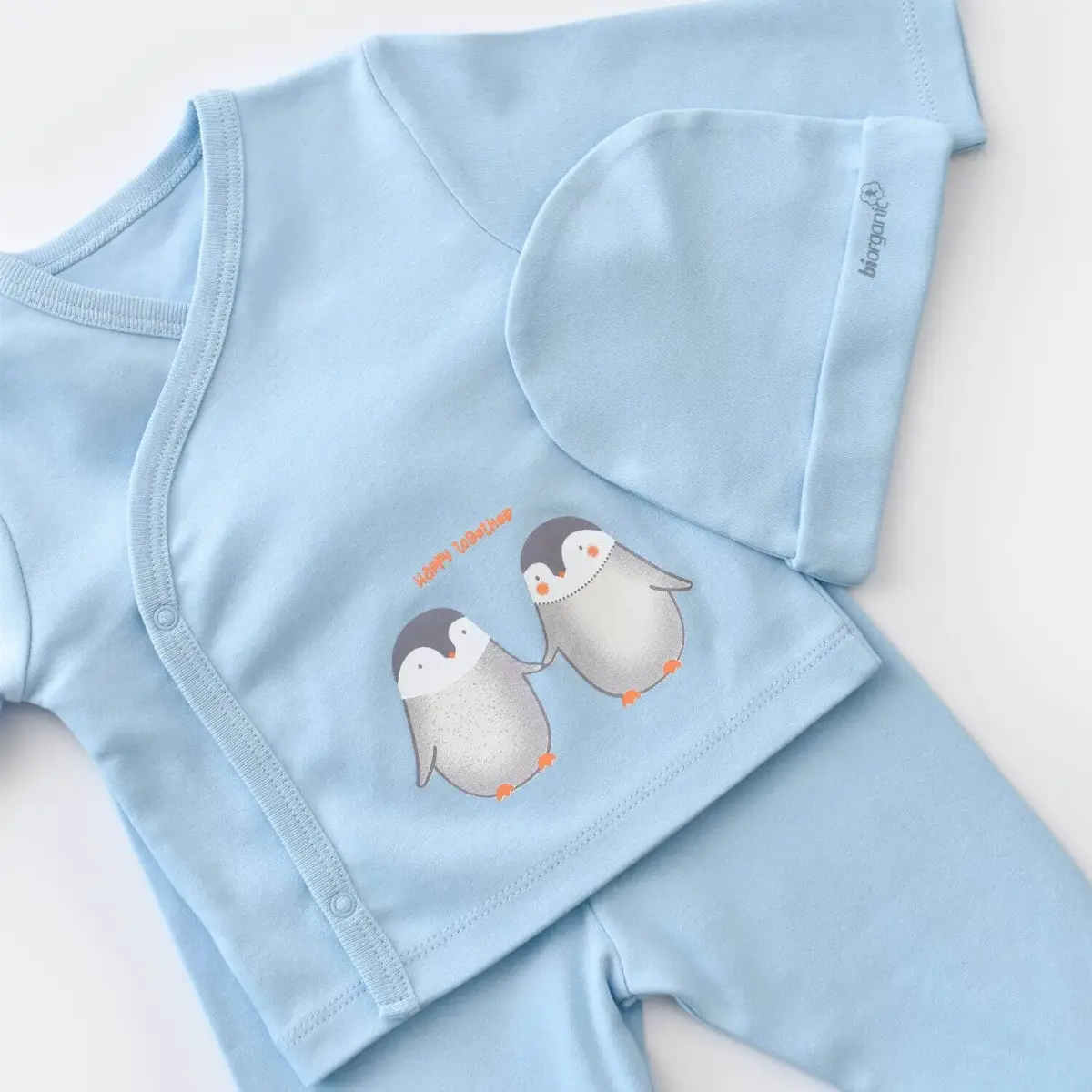 Bibaby Organik Hastane Çıkışı 5li Hello New Penguins Mavi