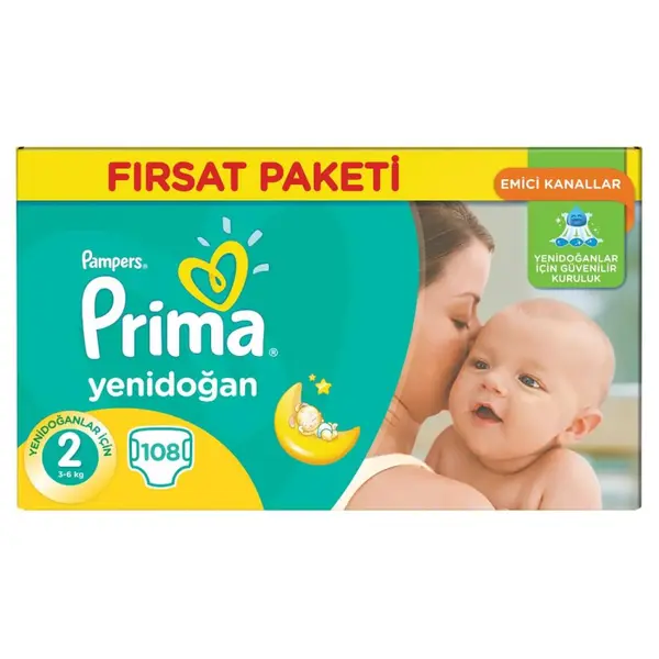 Prima Aktif Bebek Bezi 2 Beden Mini 3-6 Kg 108li Fırsat Paketi