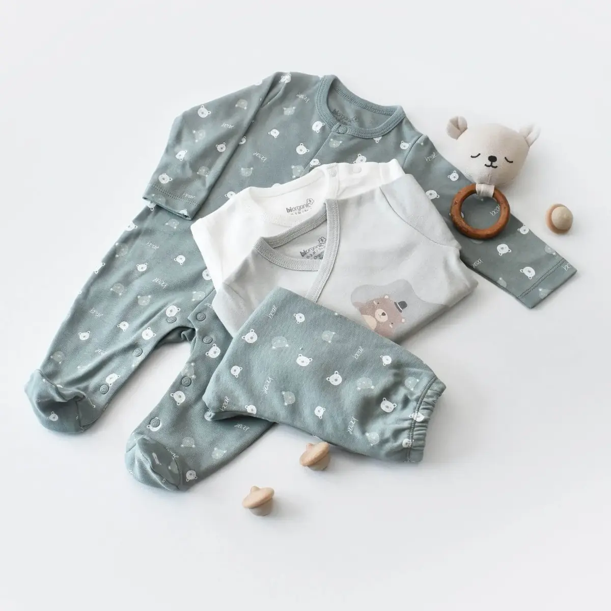 Bibaby Organik Hastane Çıkışı 10lu Hug Me Bear Yeşil