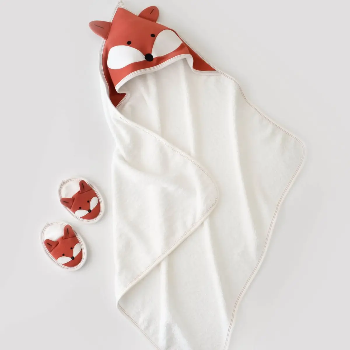 Bibaby Bornoz Takımı Sweet Fox Ekru - Kiremit