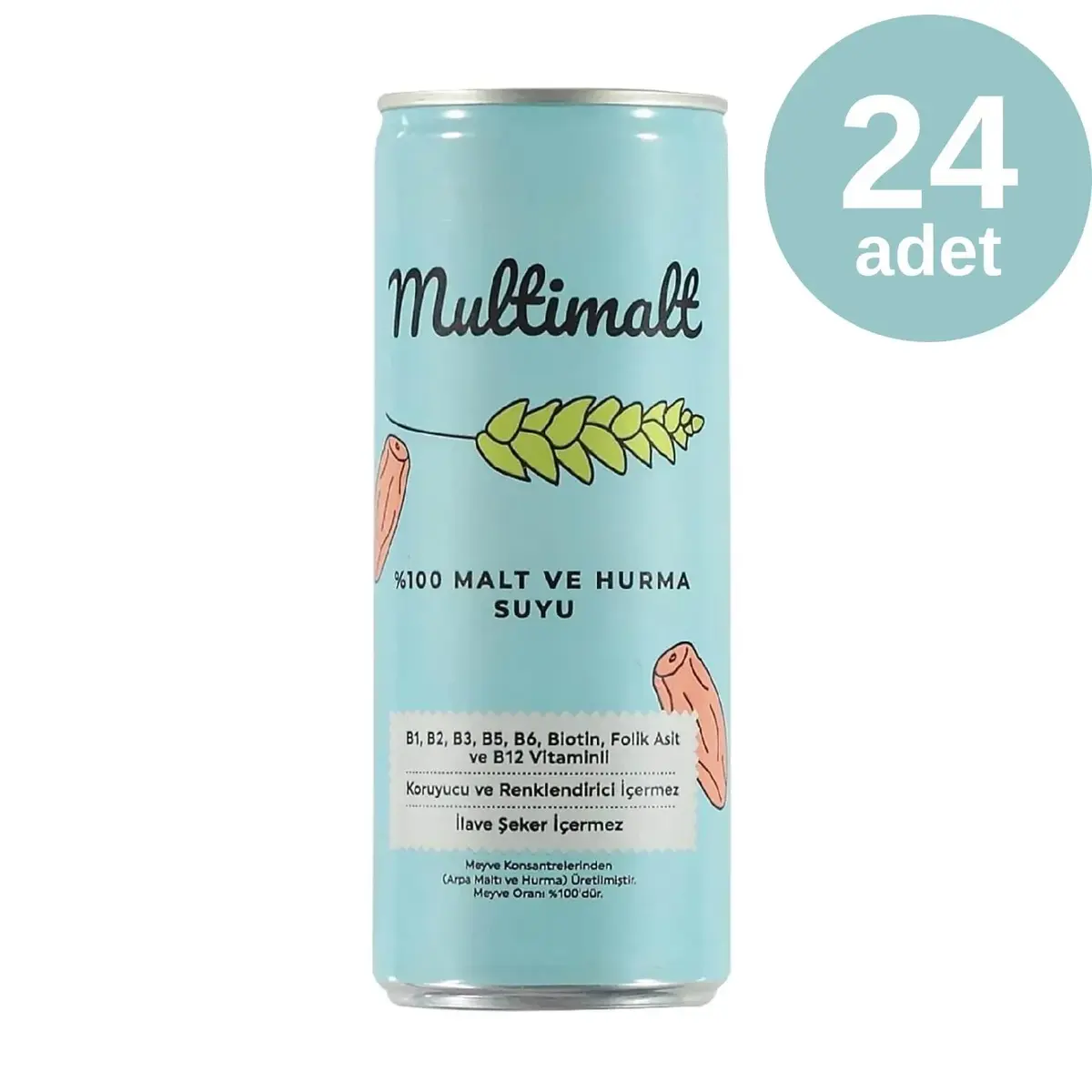 Multimalt Anne Sütü Arttıran Alkolsüz %100 Malt ve Hurma Suyu 250 ml x24