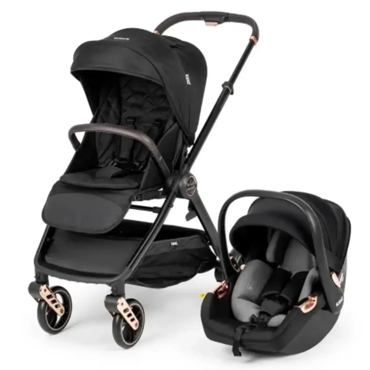 Kanz X-Go Ultimate Travel Sistem Bebek Arabası Rose Gold Siyah
