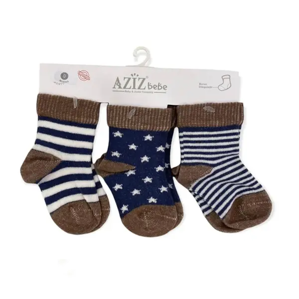 Aziz Bebe Çorap Soket 3lü Lacivert