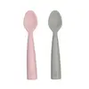 OiOi Nam Nam Mama Kaşığı 2li Pinky Pink - Powder Grey