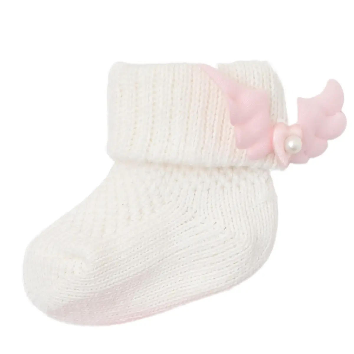 Bibaby Patik Çorap Angel Ekru - Pembe
