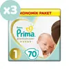 Prima Premium Care Bebek Bezi 1 Beden Yenidoğan 70li Ekonomik Paket x3