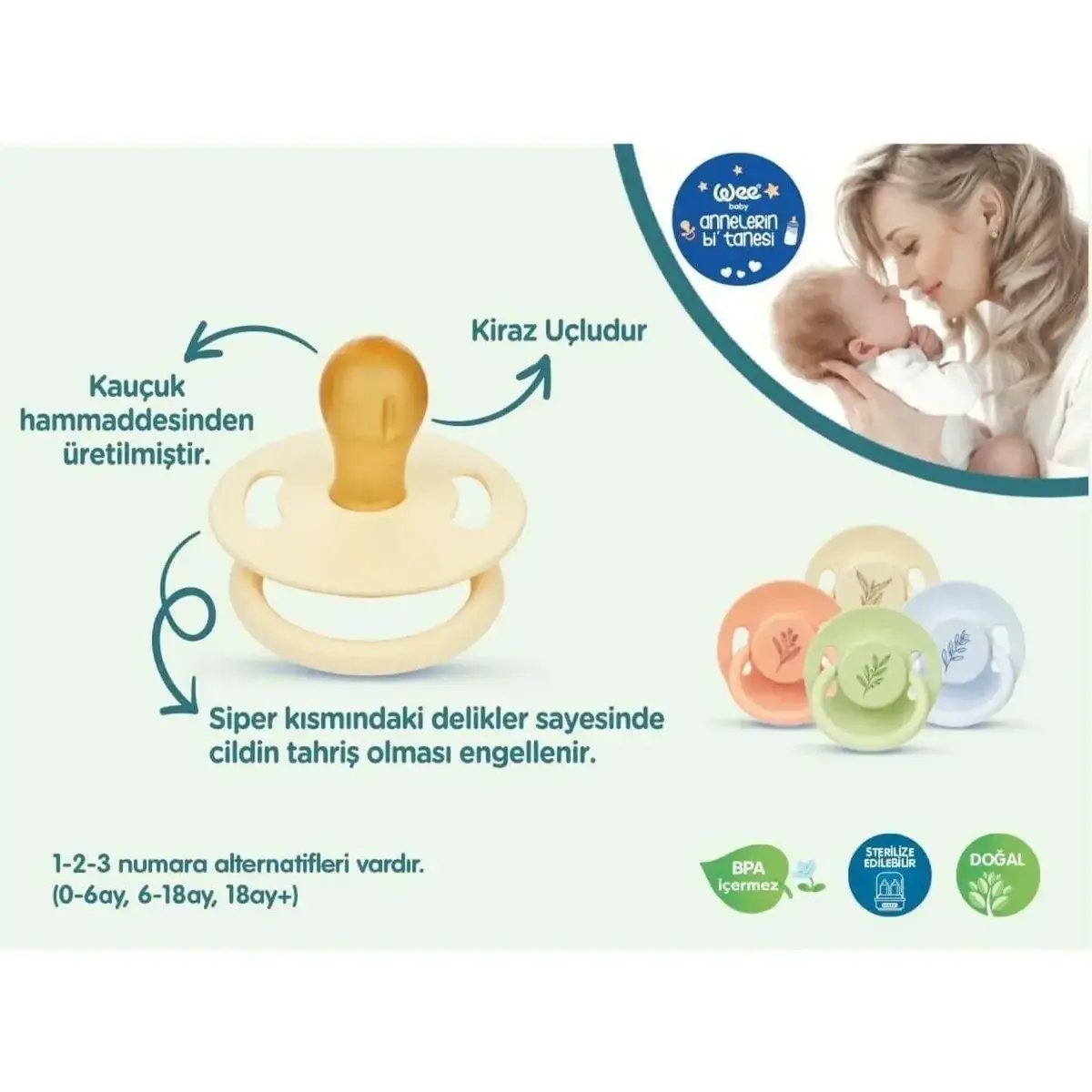 Wee Baby Pure Kauçuk Emzik No:3