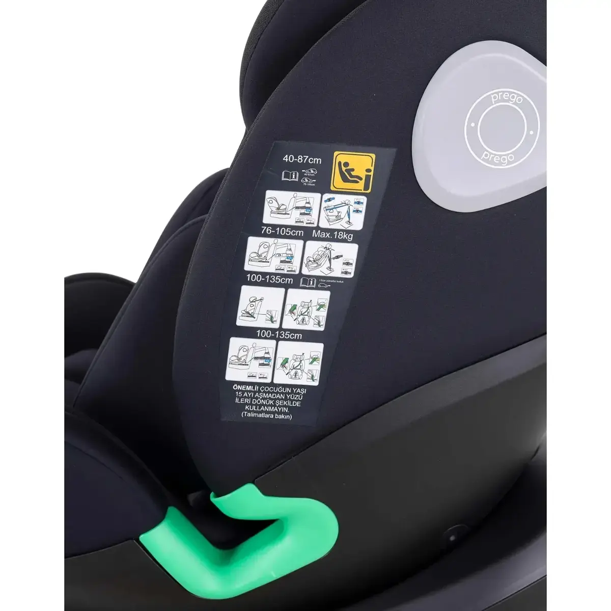 Prego Q9004 Tronfix I-Size Oto Koltuğu 0-36 Kg Siyah