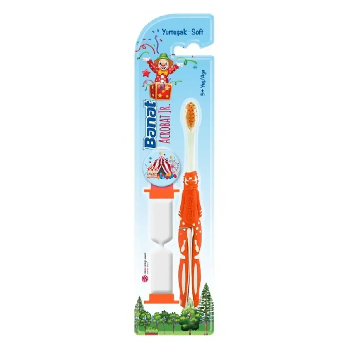 Banat Acrobat Jr Çocuk Diş Macunu 35 ml,Çocuk Diş Fırçası Kum Saatli Soft Acrobat Jr. 5+ Yaş