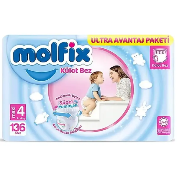 Molfix Külot Bebek Bezi 4 Beden Maxi 9-14 Kg 136lı Ultra Avantaj Paketi
