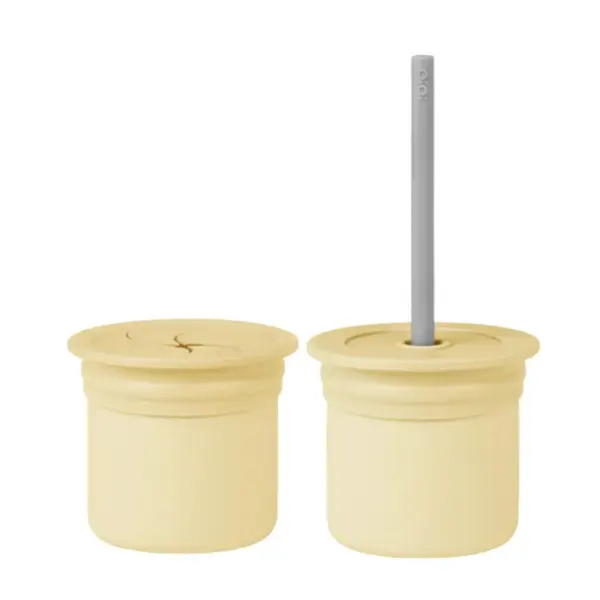 OiOi Ham+Hüp Atıştırma Seti 4lü Mellow Yellow - Powder Grey