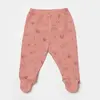 Bibaby Organik Zıbın Takımı 3lü Waffle Deer And Bird Ekru - Rose