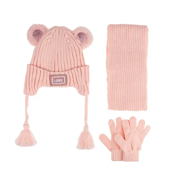 Kitti Eldiven Atkı Bere Takım 1-4Yaş Soft Pembe Asortili