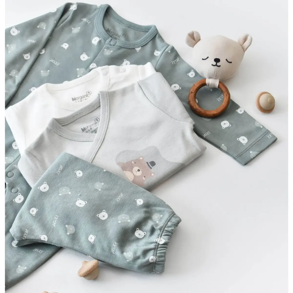 Bibaby Organik Hastane Çıkışı 10lu Hug Me Bear Yeşil