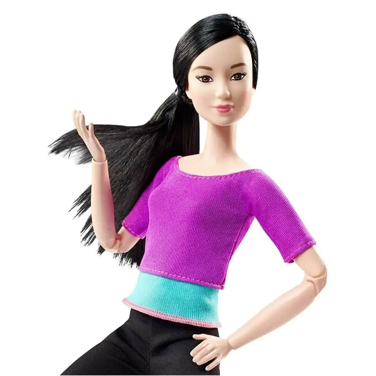 Barbie Sonsuz Hareket Bebeği Esmer Siyah Taytlı