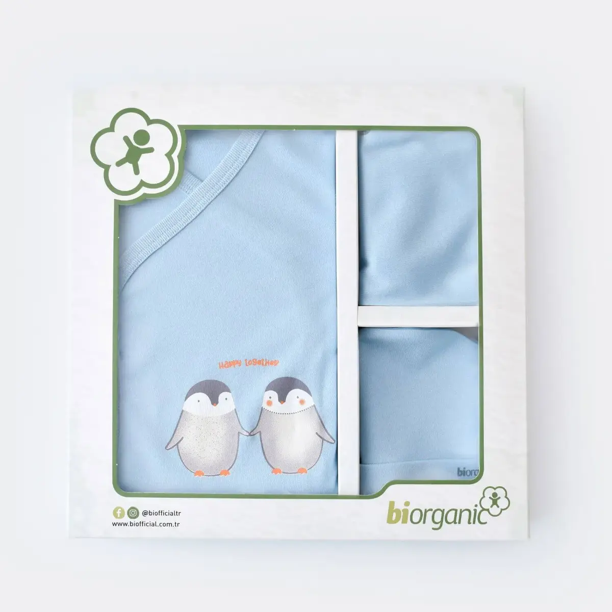 Bibaby Organik Hastane Çıkışı 5li Hello New Penguins Mavi