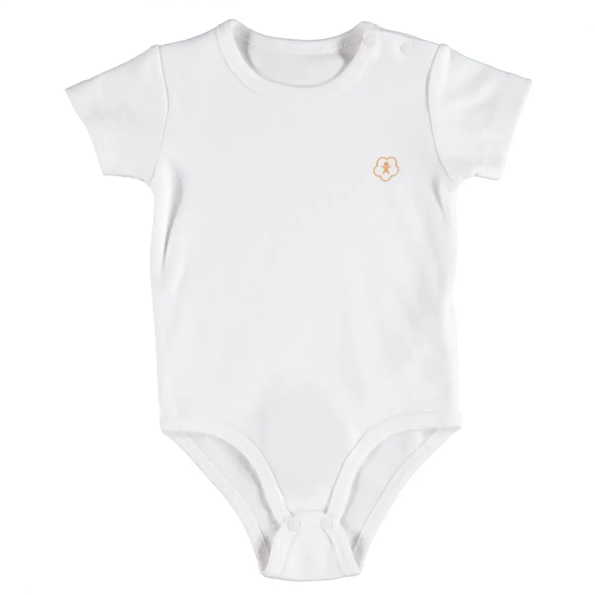 Bibaby Organik Body Kısa Kol Basic Ekru