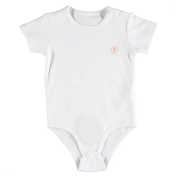 Bibaby Organik Body Kısa Kol Basic Ekru