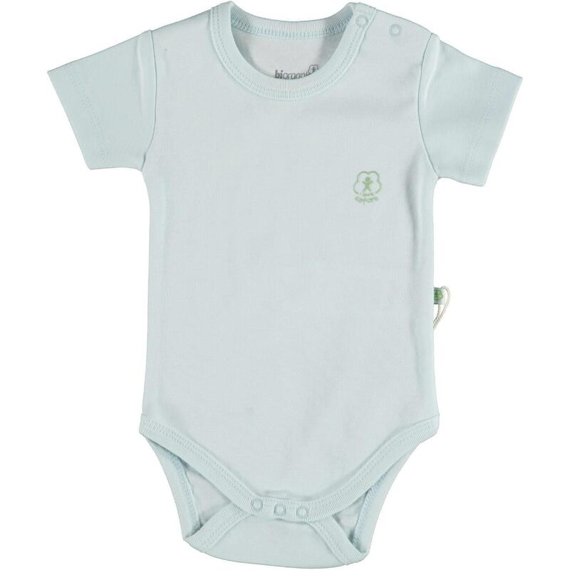 Bibaby Organik Body Kısa Kol Basic Nature Mavi