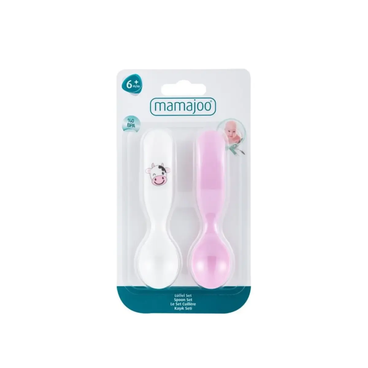 Mamajoo Kaşık Seti 2li İnek Pembe