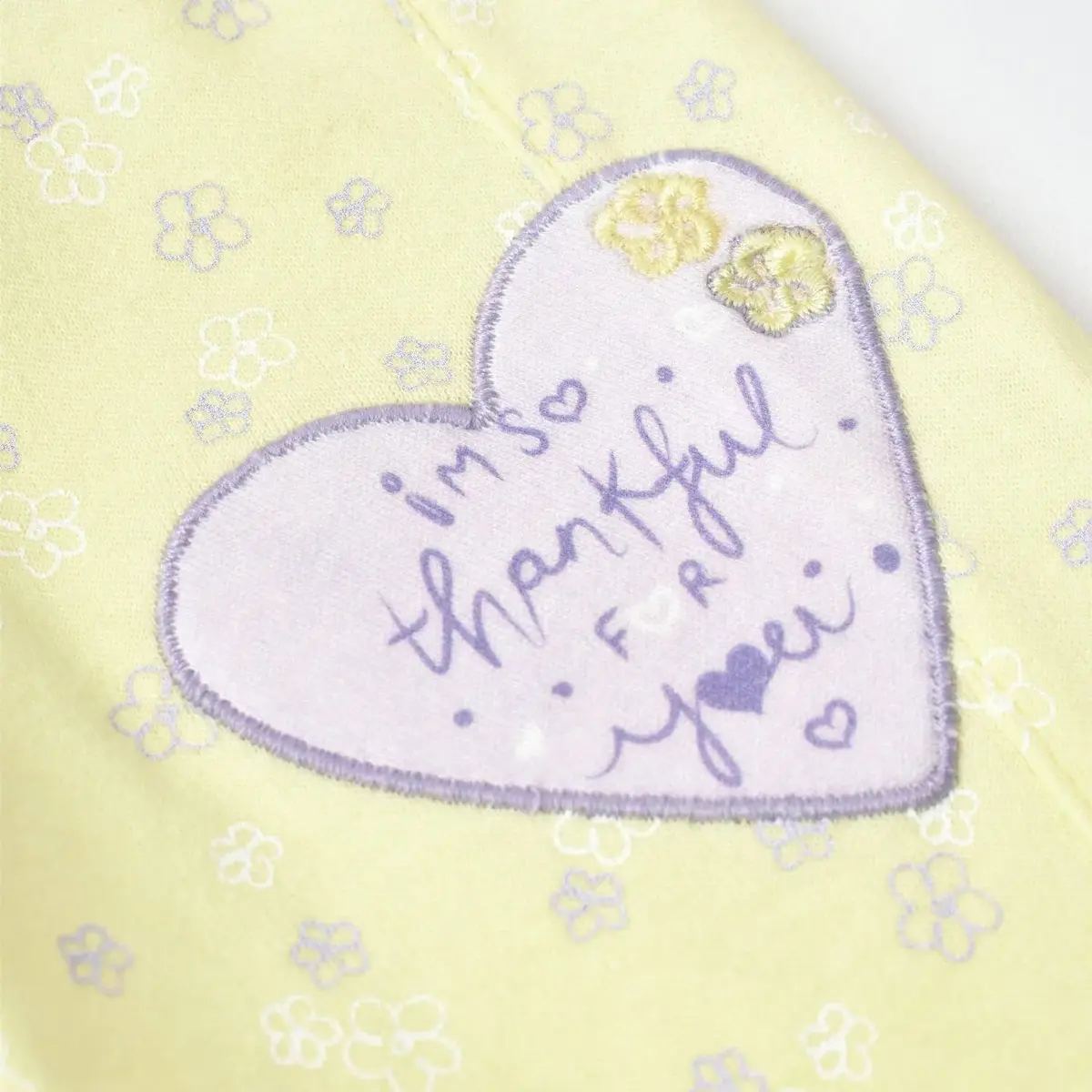 Bibaby Organik Pantolon Patiksiz Love You Baby Yellow Lavander