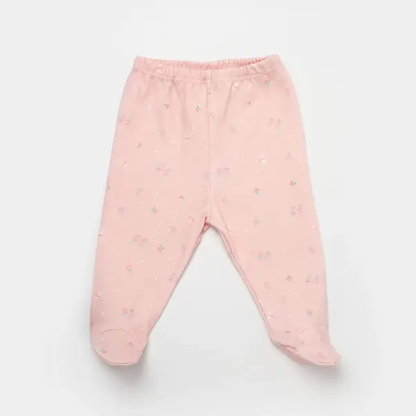 Bibaby Organik Pantolon Patikli Always Happy Gül Kurusu - Mint