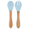 OiOi Mama Kaşığı + Çatal Mineral Blue 