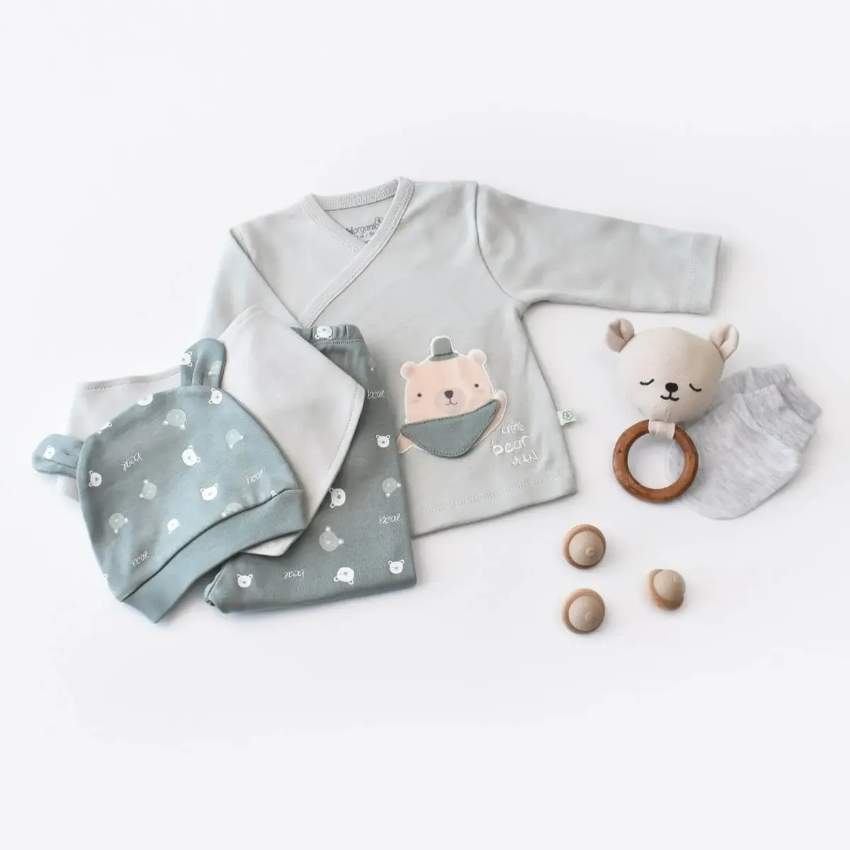 Bibaby Organik Hastane Çıkışı 5li Hug Me Bear Yeşil