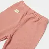 Bibaby Organik Pantolon Patikli Waffle Smile Kırmızı - Kahverengi