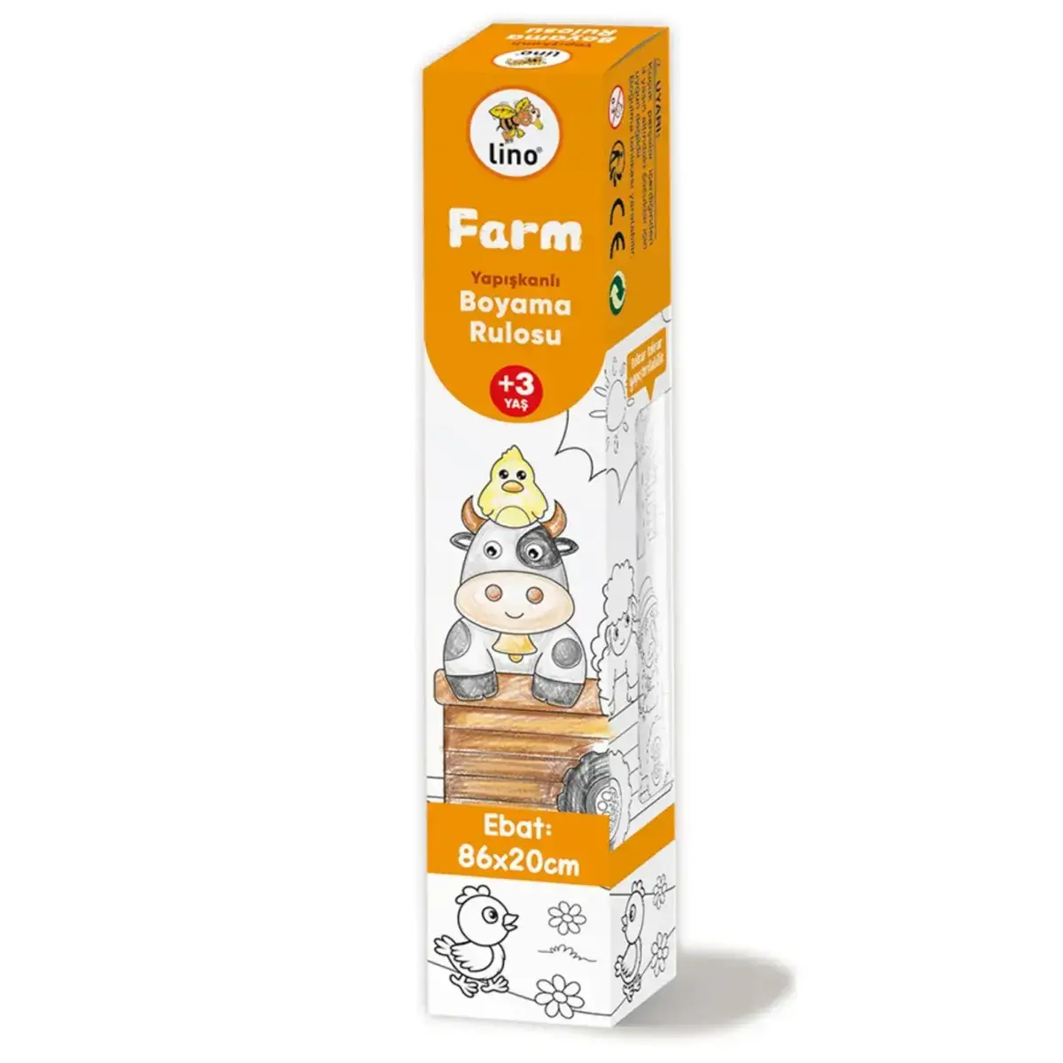 Lino Yapışkanlı Boyama Rulosu Farm 86X20 Cm