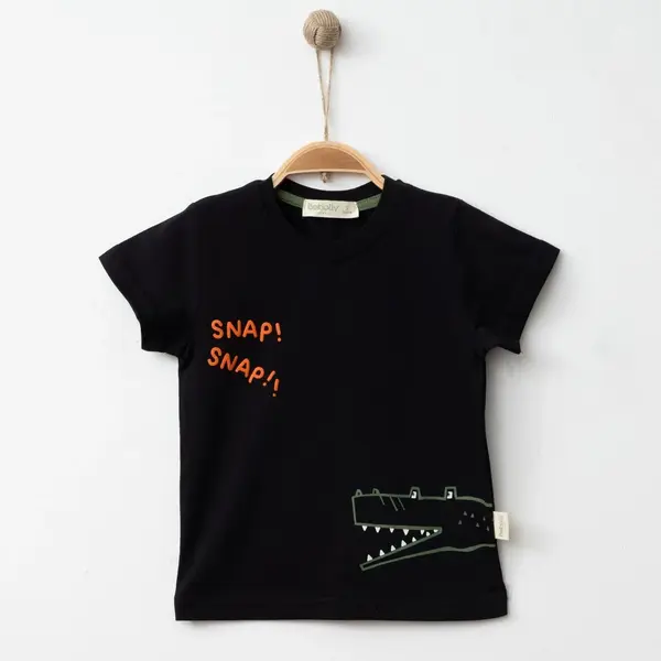 Hira T-Shirt Snap Baskılı Siyah