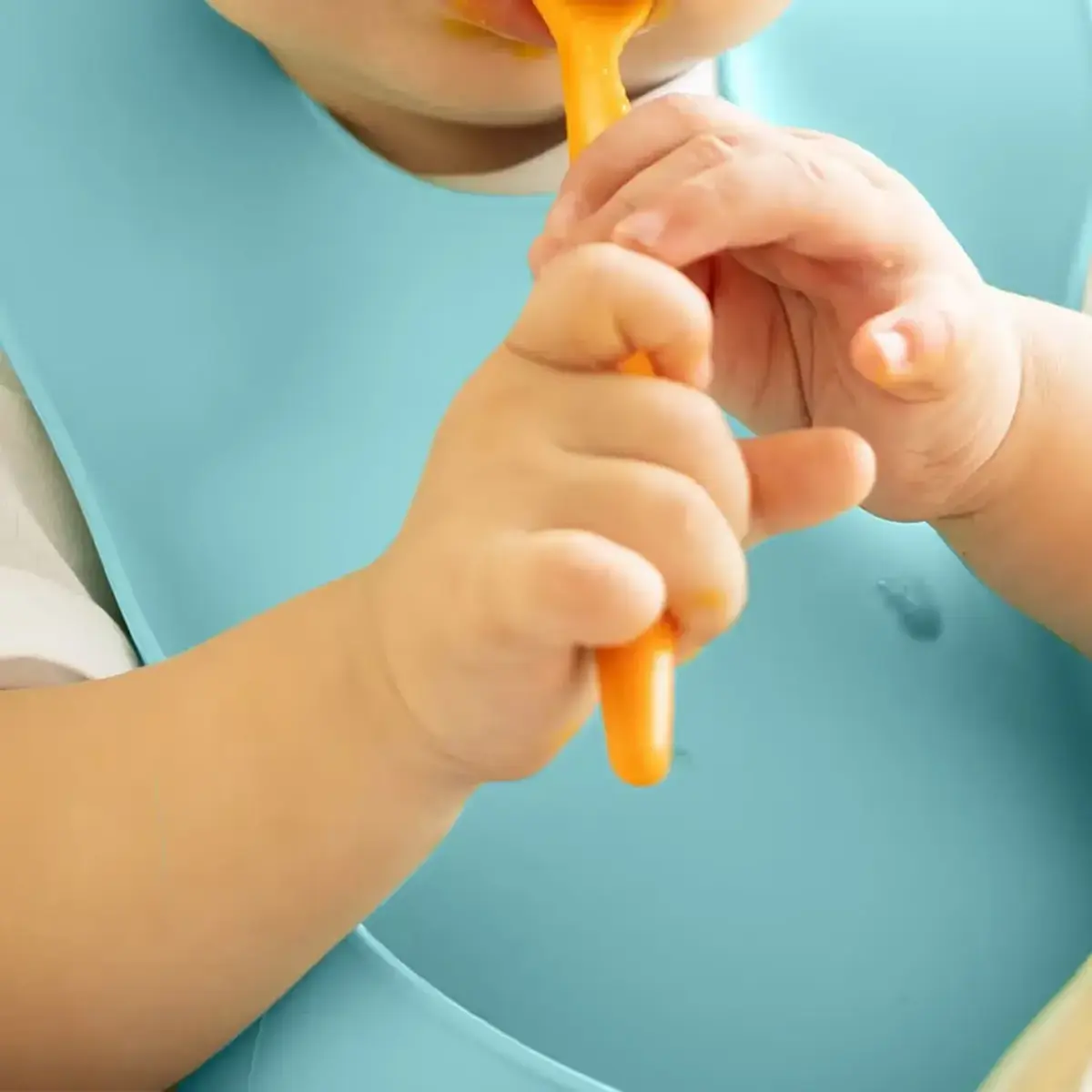 Wee Baby Nanninom Silikon Mama Önlüğü Mavi