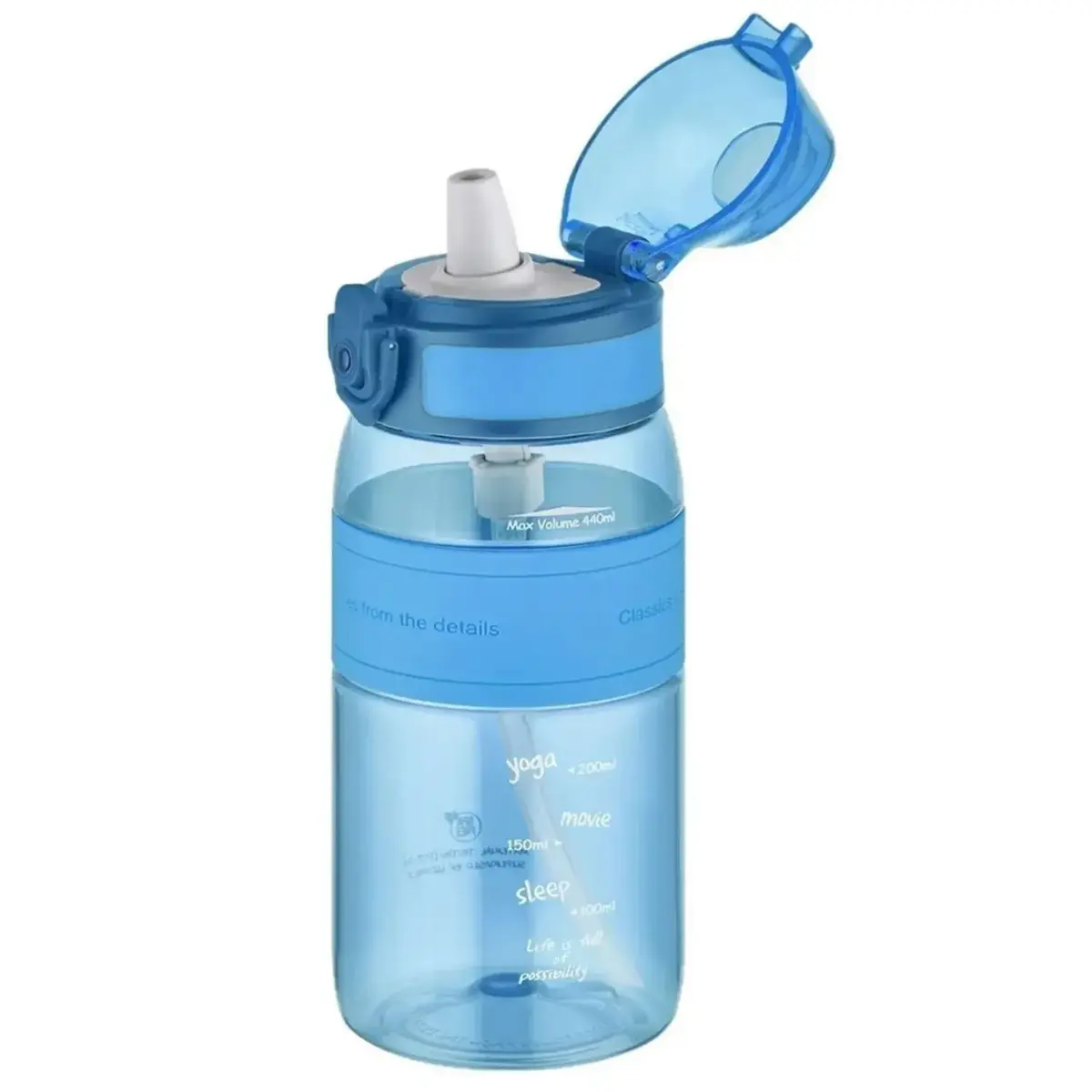 Uzspace Tritan Pipetli Suluk 440 ml Koyu Mavi