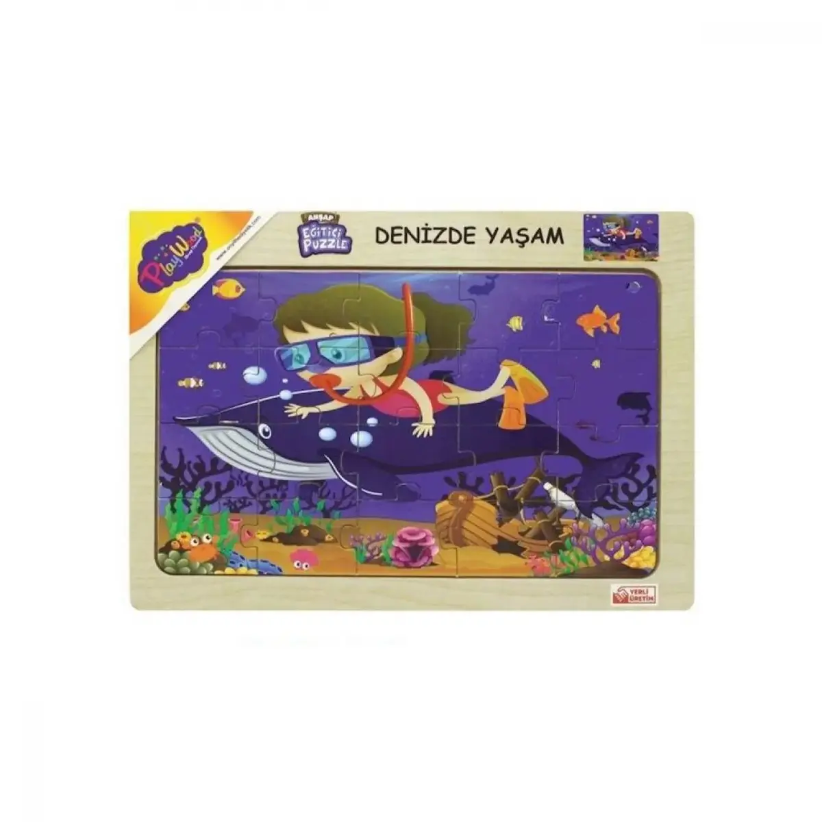 Playwood Ahşap Eğitici Puzzle Denizde Yaşam