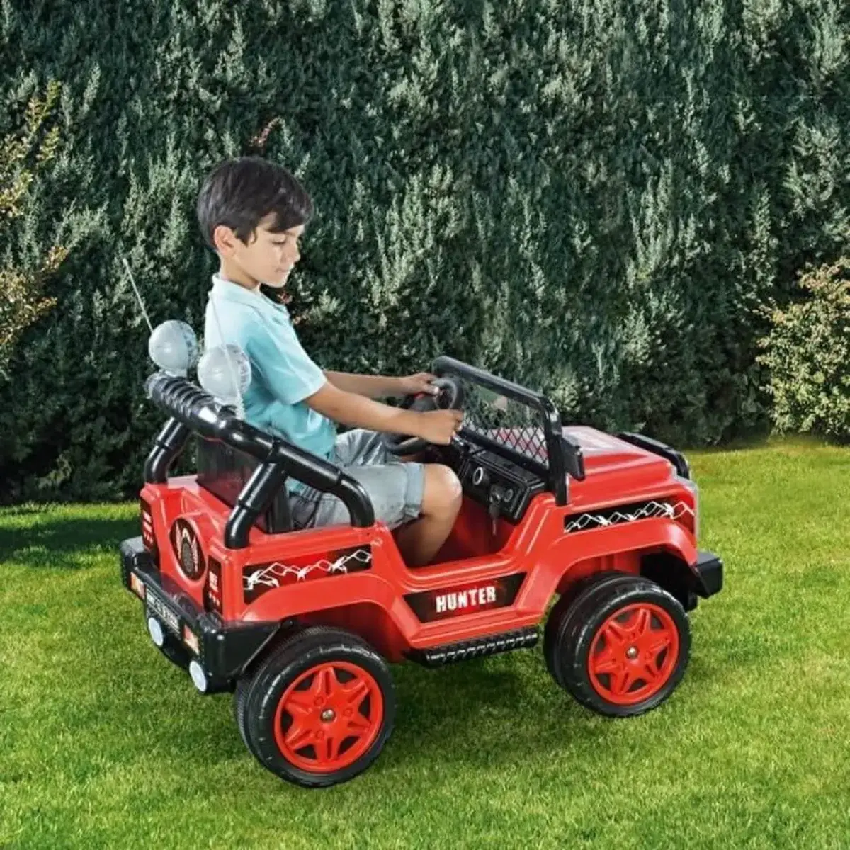 Dolu Hunter Akülü Araba Jeep Uzaktan Kumandalı Kırmızı 12 Volt