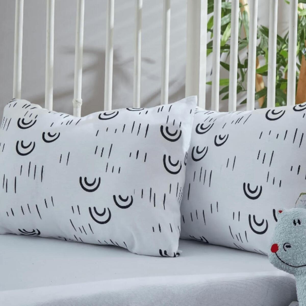 Penye Bebek Çarşaf Ve Yastık Kılıfı Rainy 60*120