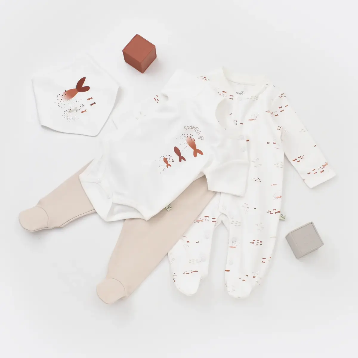 Bibaby Organik Tulum Takımı Tüllü Magic Starfish Latte