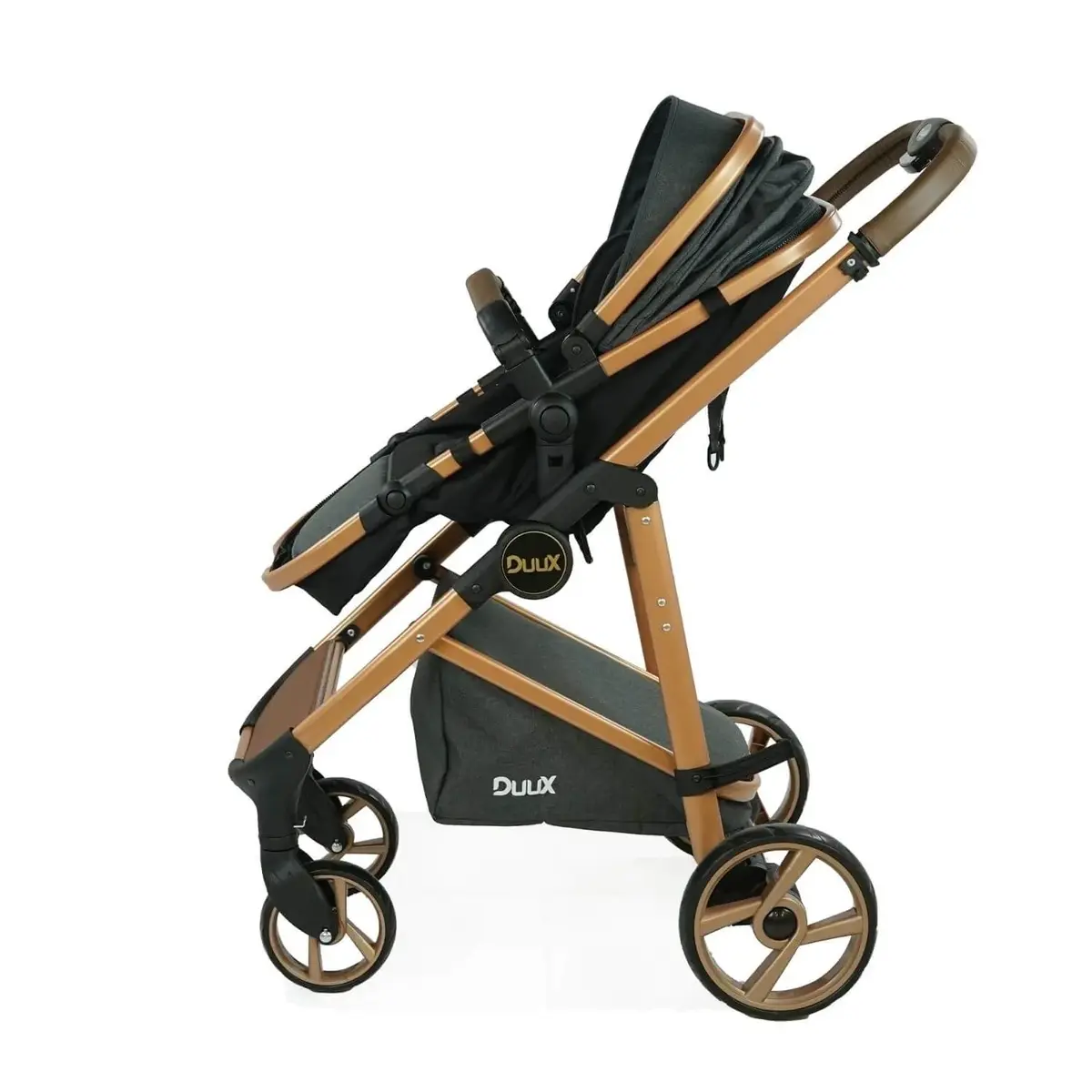 Duux Hill Travel Sistem Bebek Arabası Gold Siyah