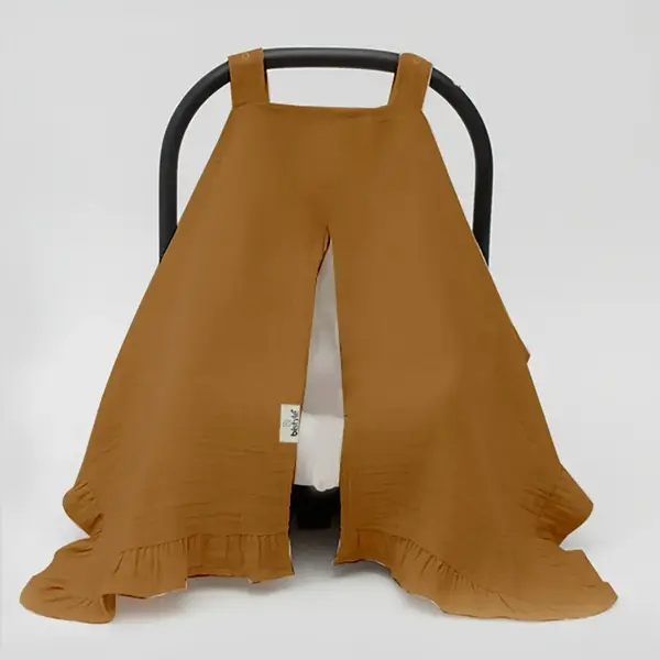 Bistyle Müslin Puset Yüz Örtüsü Fırfırlı Hardal