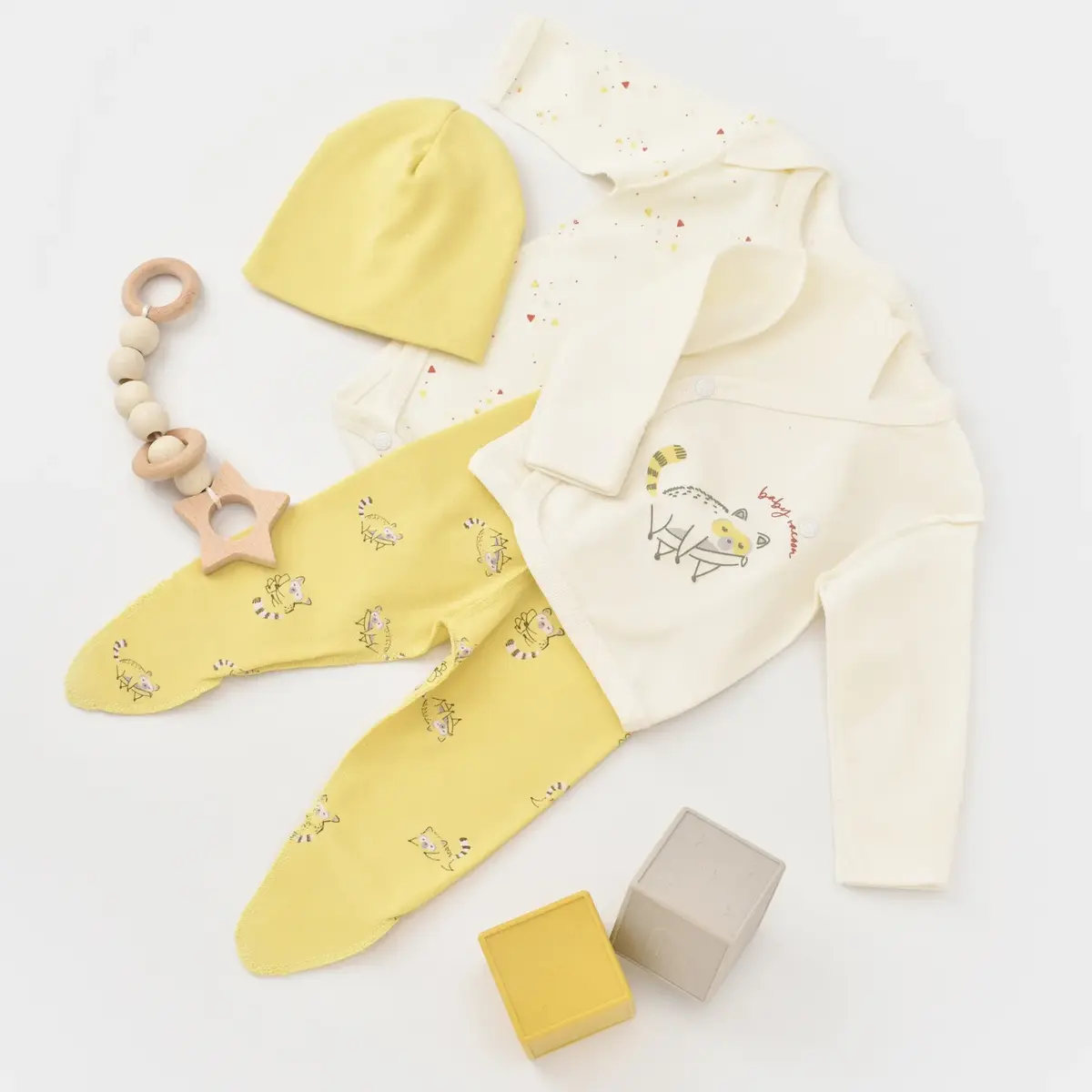 Bibaby Organik Zıbın Takımı Baby Racoon Prematüre Lemon Grass Vanilla Ice