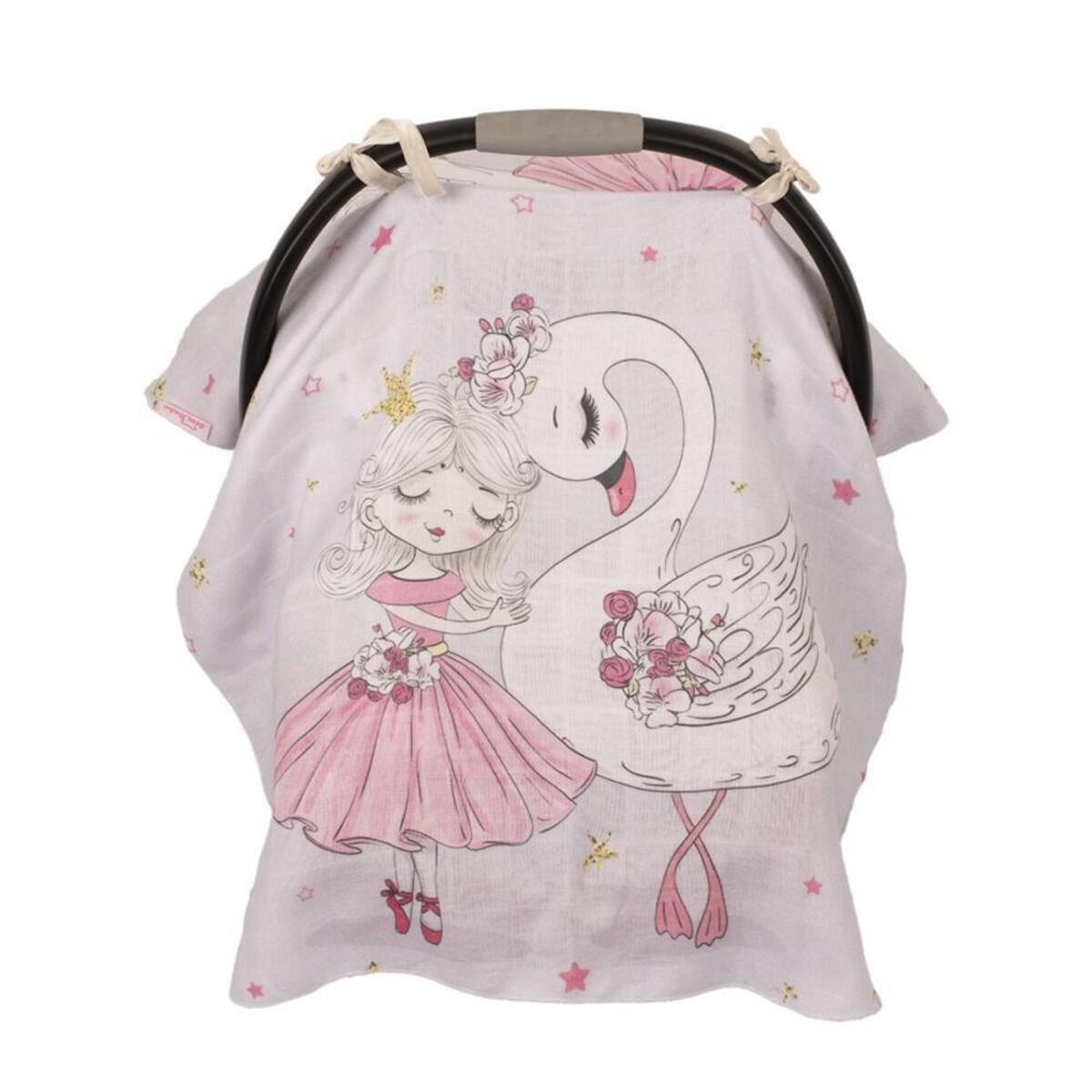 Sevi Bebe Müslin Anakucağı Örtüsü Pano Baskılı Kuğu Sevi Bebe Müslin Anakucağı Örtüsü Pano Baskılı Kuğu